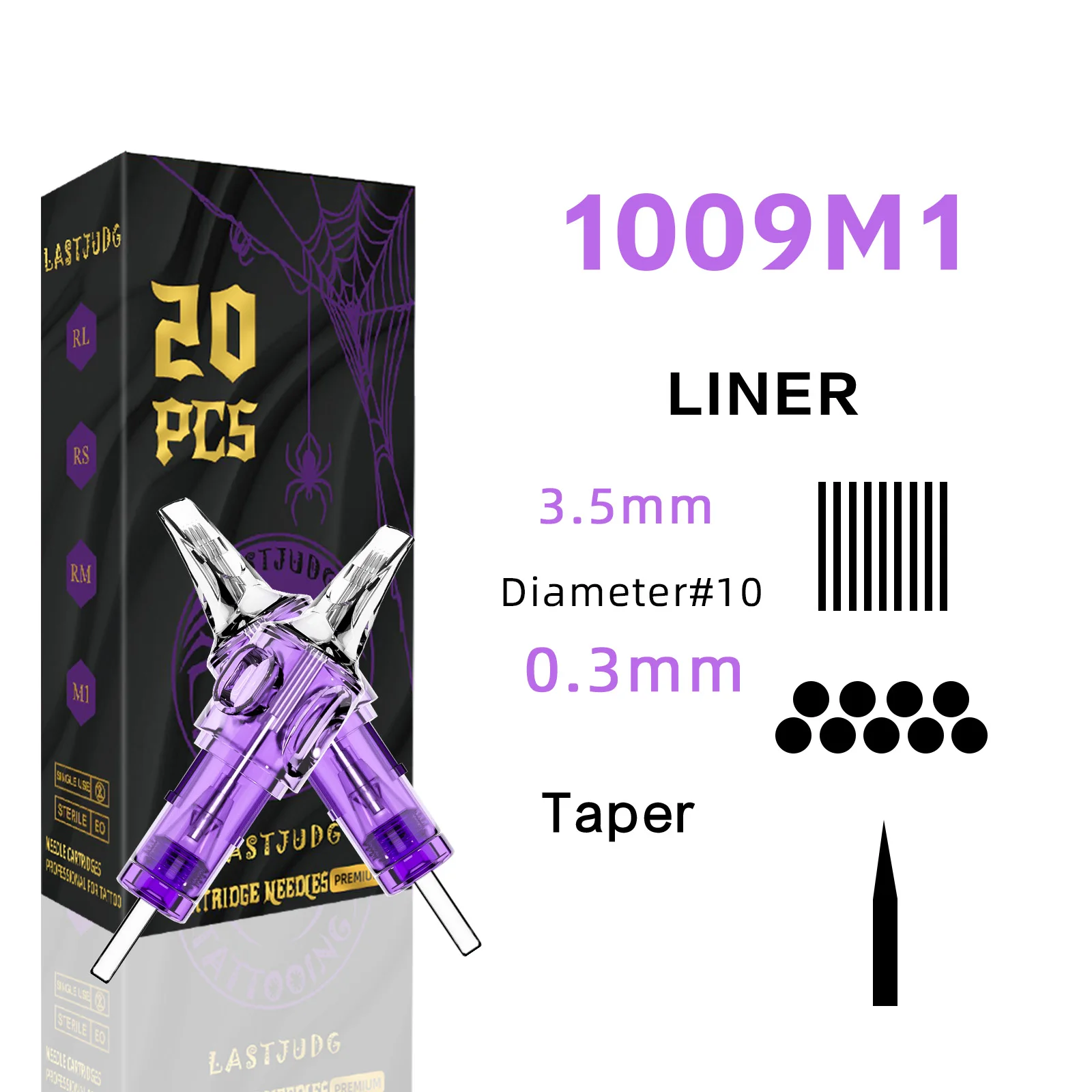 LASTJUDG Tattoo Naalden 20PCS Wegwerp Tattoo Naalden RL RS M1 RM Permanente Make-Up Tattoo Cartridge Naald Voor Tattoo Pen