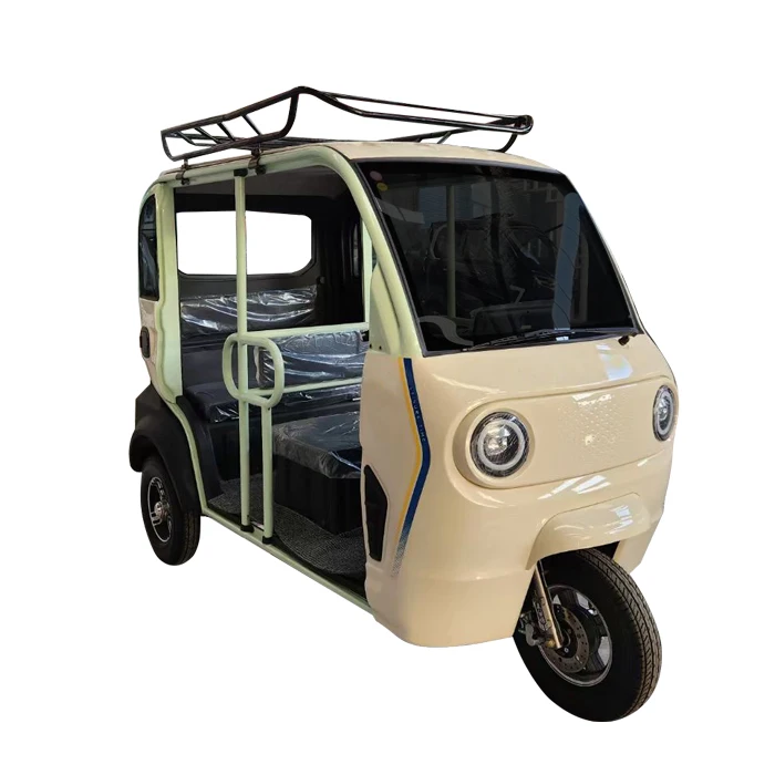 Professional 4-Wheel Closed Body Electric Tricycle with Roof 50km/h Speed 3 Passengers 400kg Payload