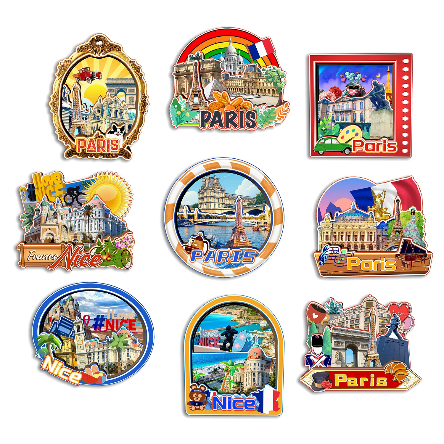 

Paris Nice France Fridge Magnet Travel Souvenir Gift Handmade Decorative Refrigerator Sticker Home Decoration