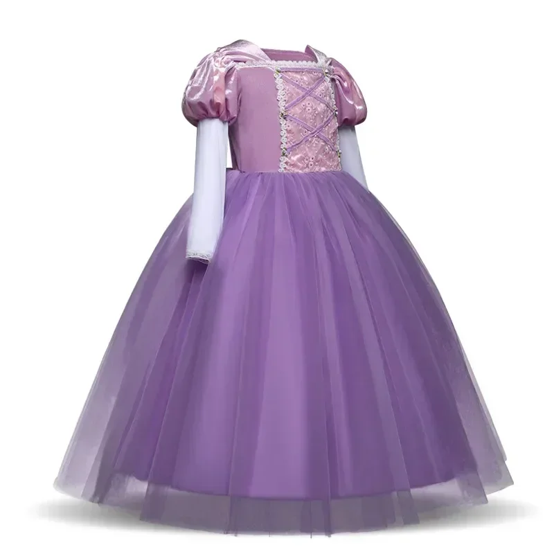 Rapunzel Dress for Girls Festival Carnival Apparel Movie Tangled Cosplay Princess Costume Children Birthday Party Outfit Frocks