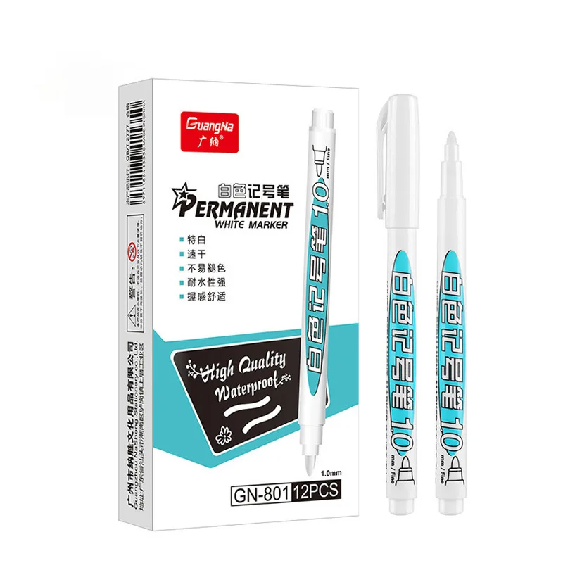1/6Pcs Oily White Marker Pen Graffiti Pens Waterproof Permanent Gel Pencil Tire Painting Notebook Tyre Tread Environmental Pen