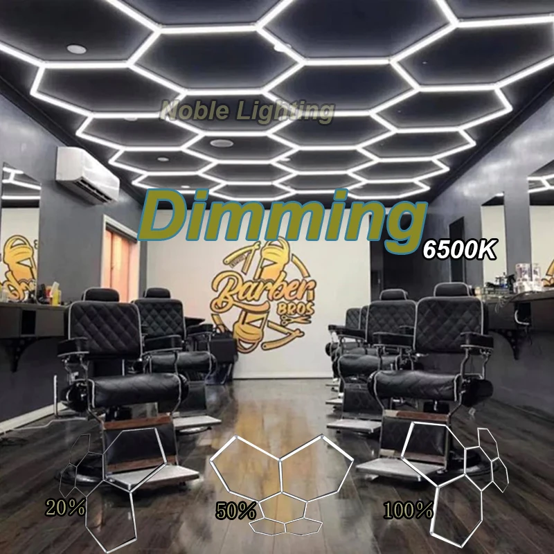 Dimmbare LED-Deckenleuchte 110 V–240 V, sechseckige Garagen- und Salonbeleuchtung, energiesparende