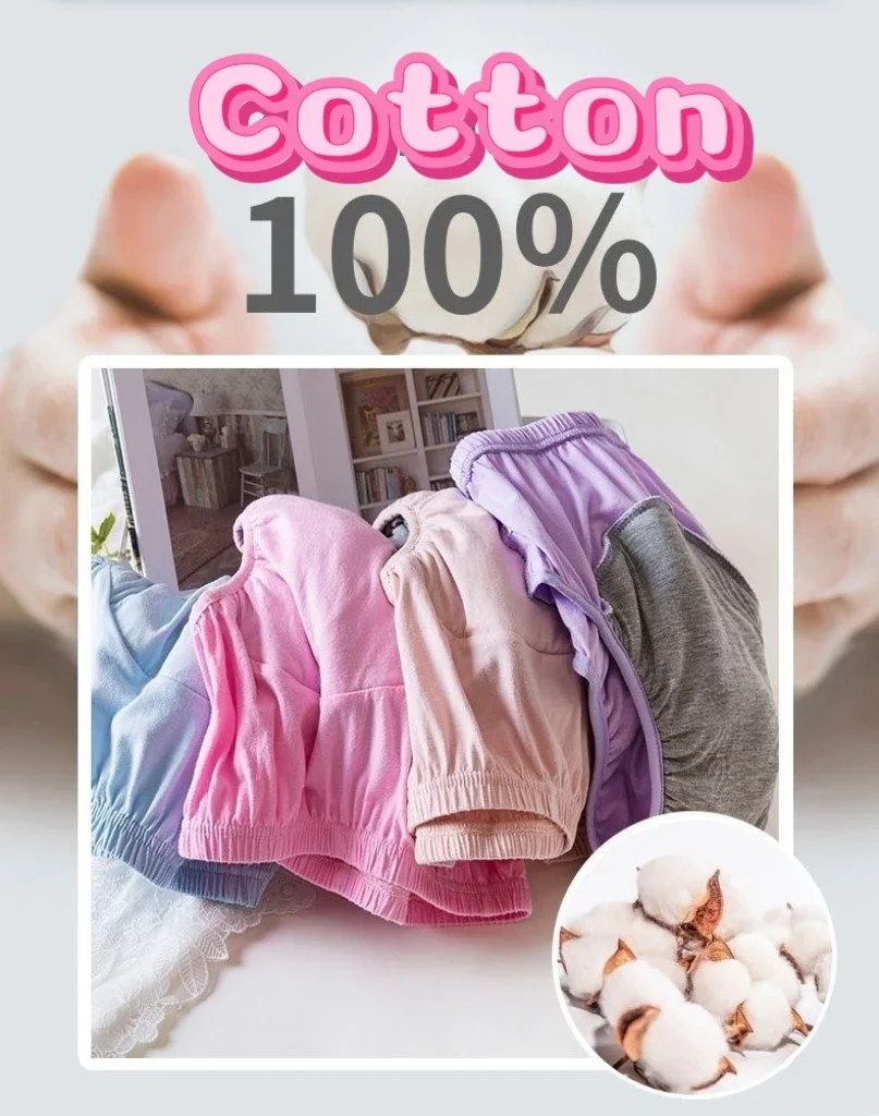 Graphene Antibacterial Underwear Washable Reusable Excellent Absorbency Anti-side Leakage Skin-friendly Cotton Underpants