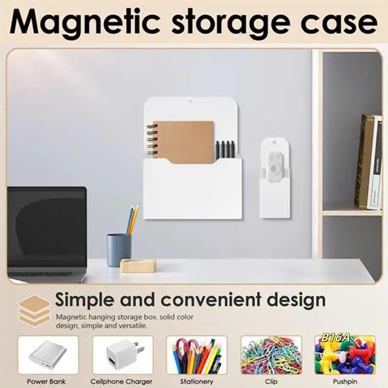 

1Set Magnetic Storage Box Whiteboard Pencil Holders For Fridge, Whiteboard, Magnetic Surface