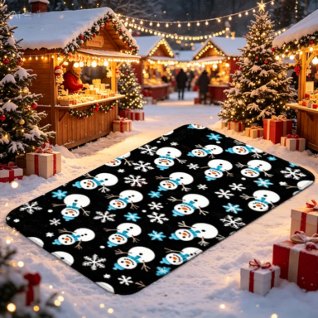 Blue Black Fluid Art Mat, Cool Entrance Mat, Christmas Snowman Mat, OMG IT'S YOU Dot Mat, Rainbow Puppy Rug.