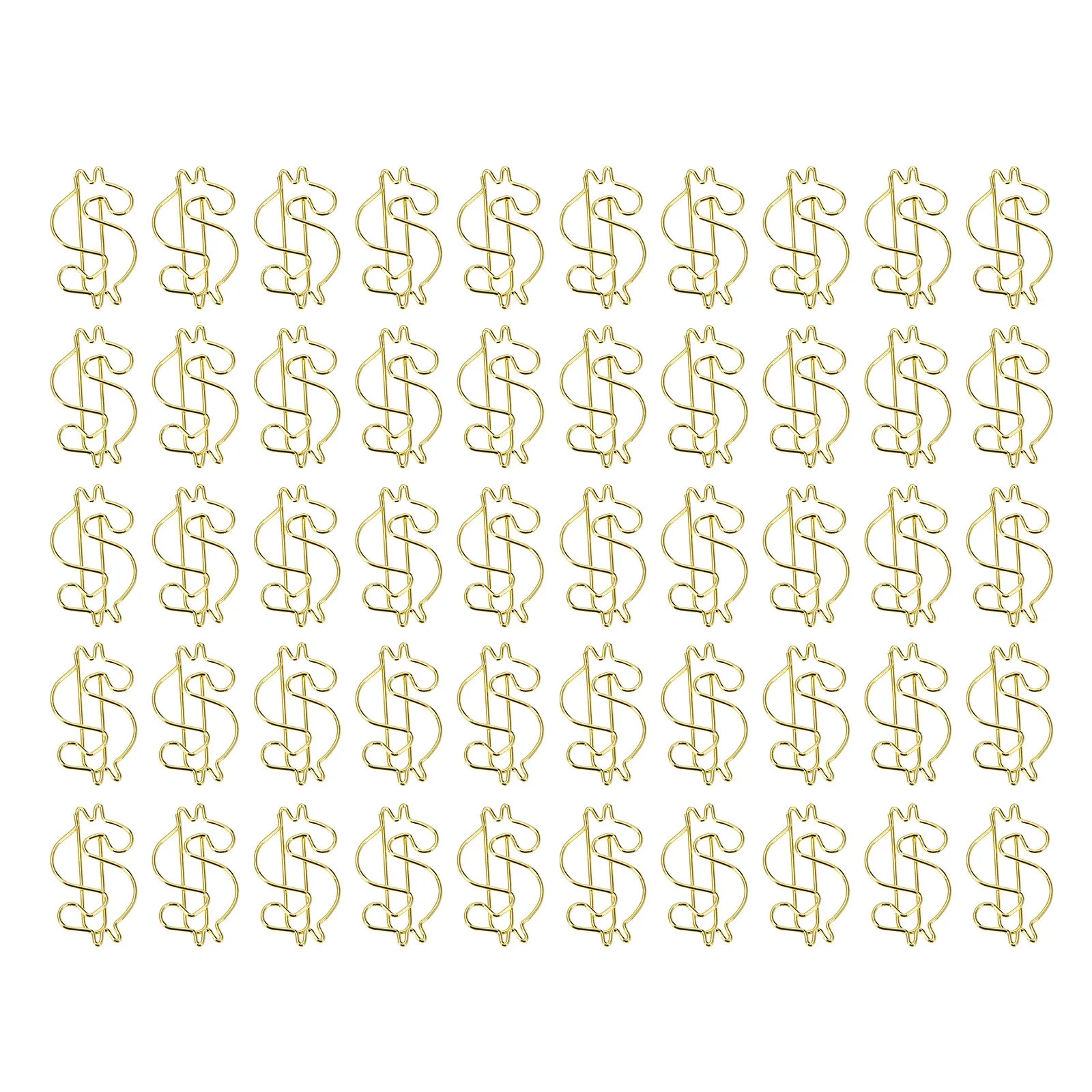 50 قطعة دبابيس ورق على شكل دولار سبائك الذهب اللوازم المكتبية علامات صفحة الكتاب الزخرفية لأجهزة الكمبيوتر المحمول التقويم سكرابوكينغ