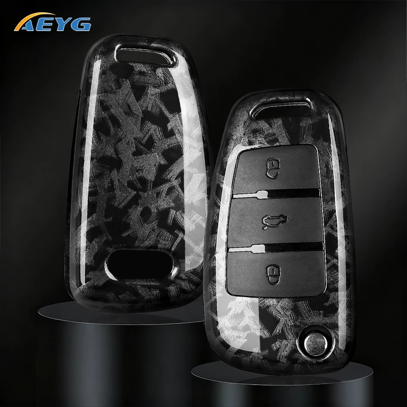 ABS Carbon Fiber Car Key Case Cover For Audi A1 A3 A4 8P 8L 8V A5 B6 B7 A6 A7 C5 C6 Q3 Q5 Q7 4F S3 S4 S6 RS3 TT Shell Fob - view 2