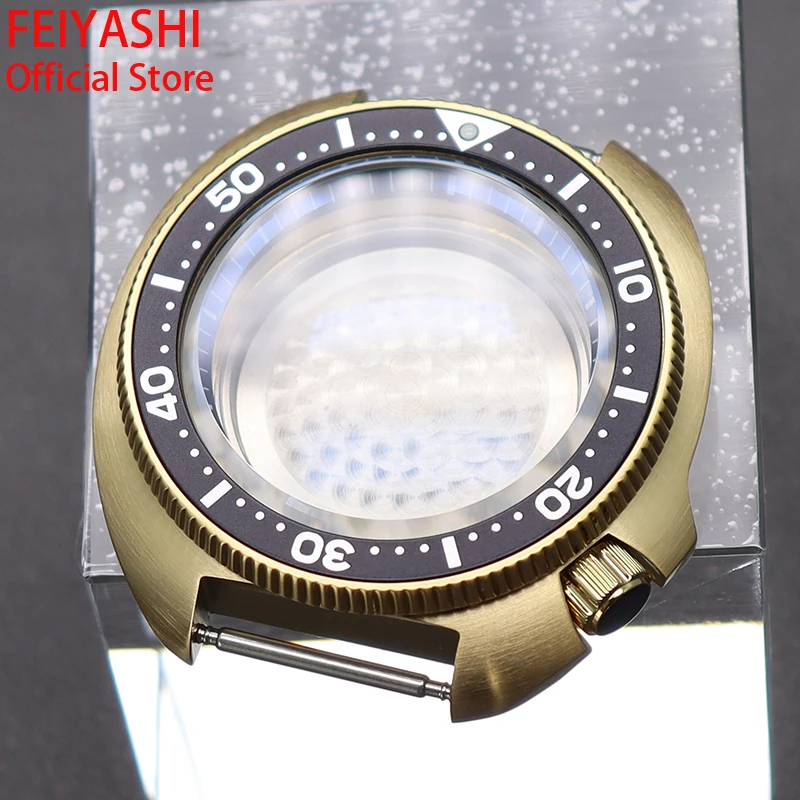 

Gold 44mm Tuna Watch Case Mod SKX 6105 Sapphire Glass Parts For Seiko NH34 NH35 NH36 NH38 Movement 28.5mm Dial 100M Waterproof