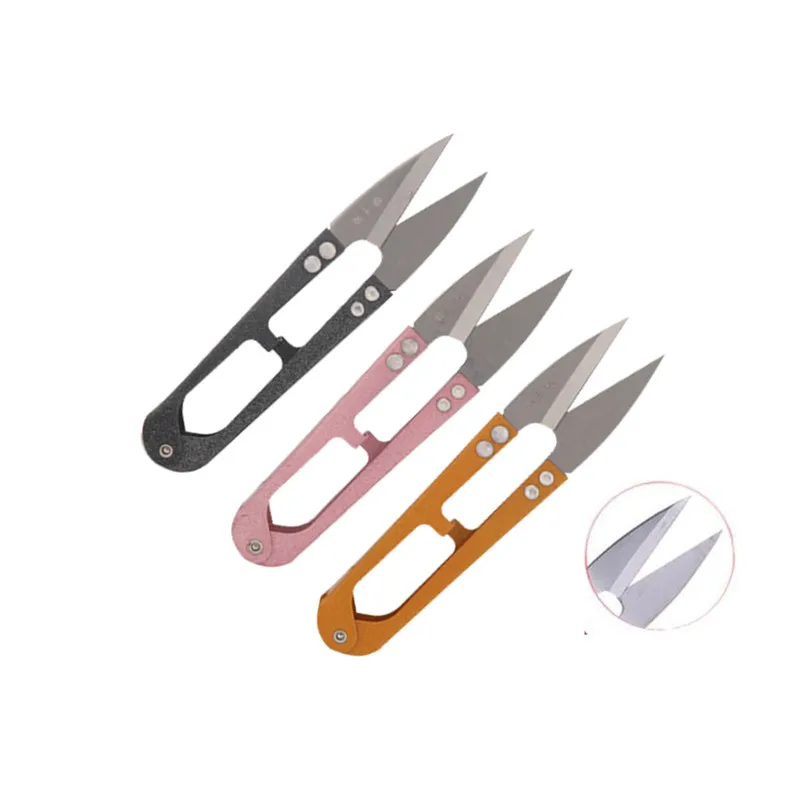 5 pcs Household U-shaped small scissors Mini Hand scissors office cross stitch tailor's scissors