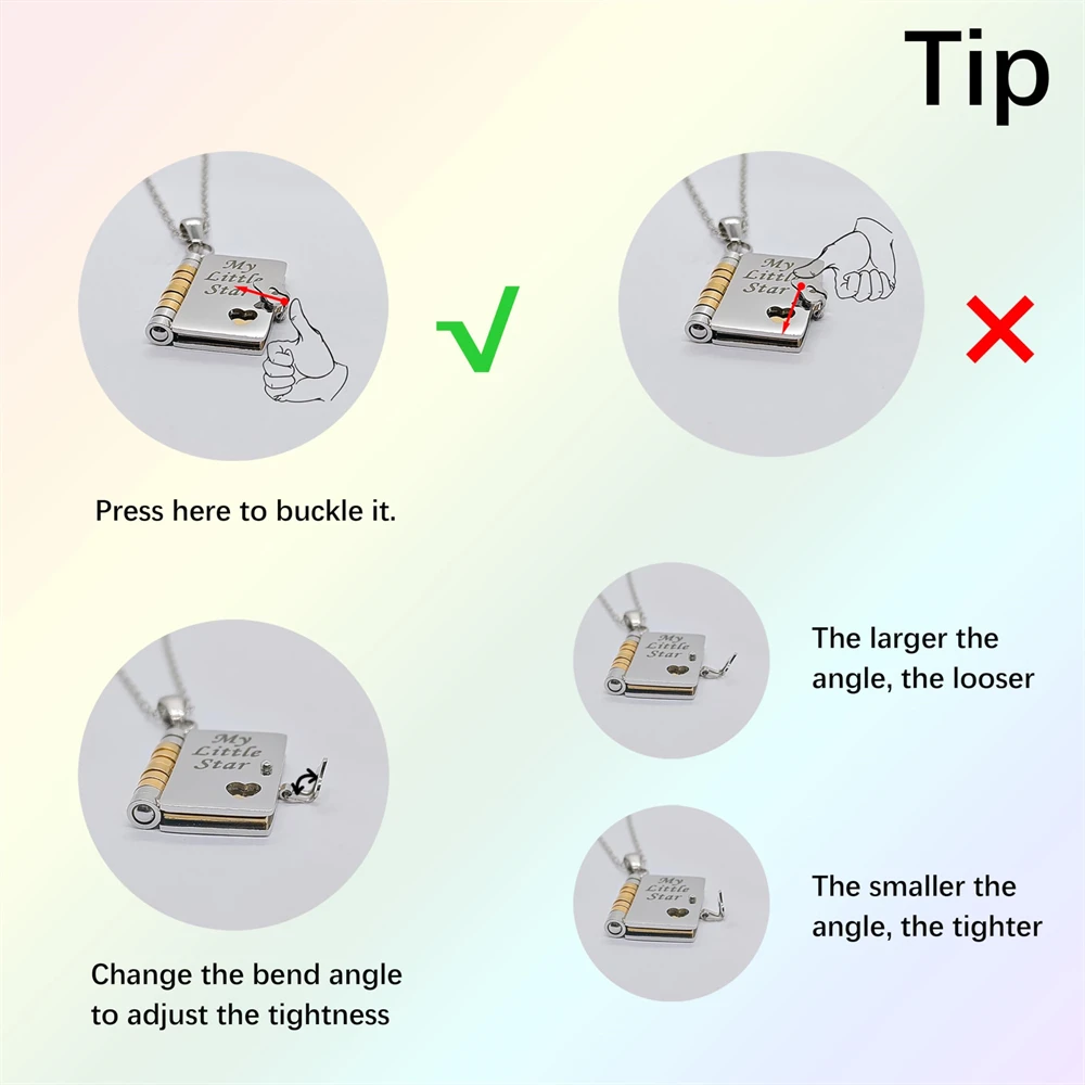 قلادة كتاب ابنتي المذهلة هدية عيد ميلاد من أمي أبي منقوشة 6 صفحات من القلائد الكتب الألمانية القابلة للفتح #6