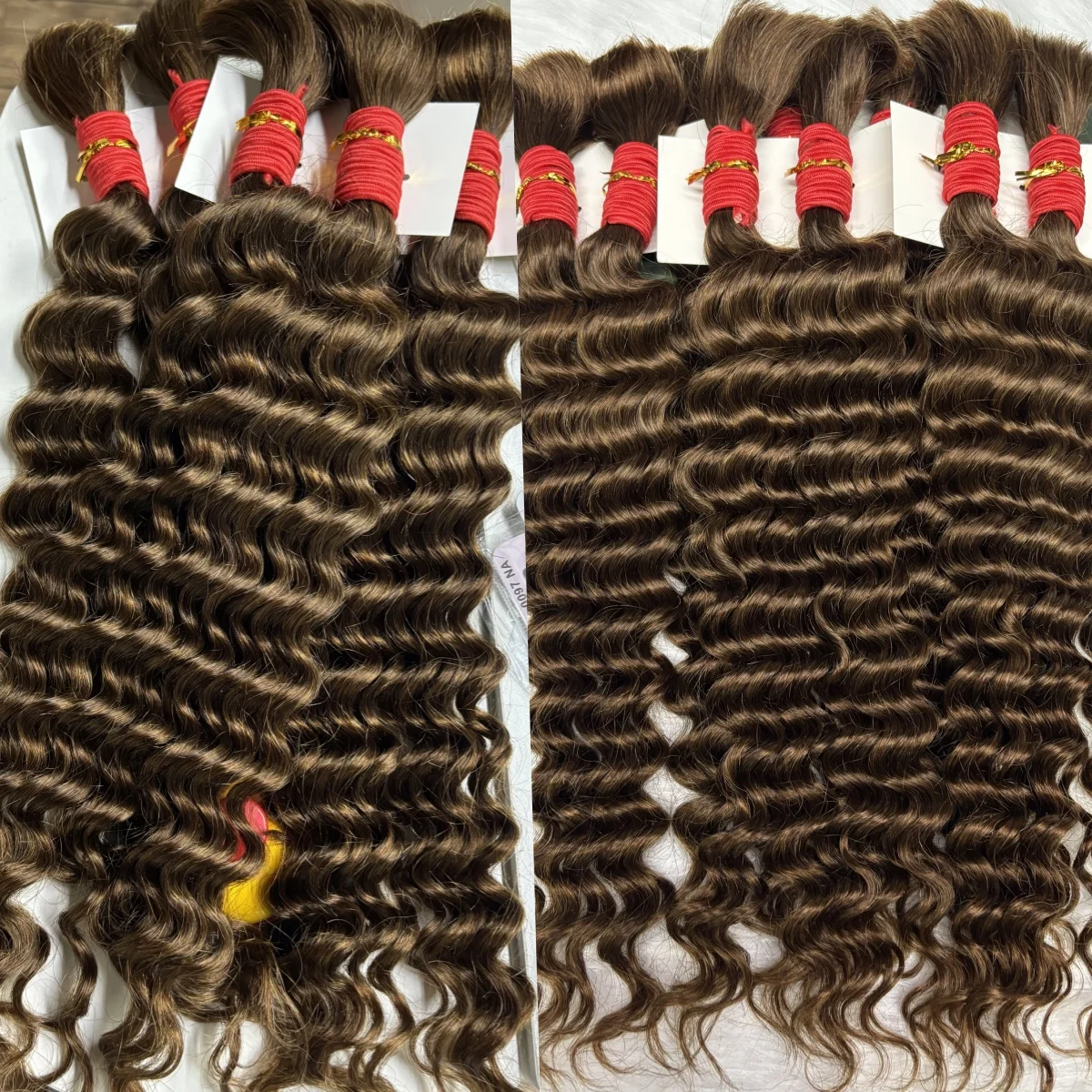 4 #   Rambut Manusia Massal Coklat Coklat untuk Kepang Boho Tanpa Pakan 1 Bundel 50G Rambut Manusia Gelombang Dalam Ekstensi Keriting Massal untuk Mengepang