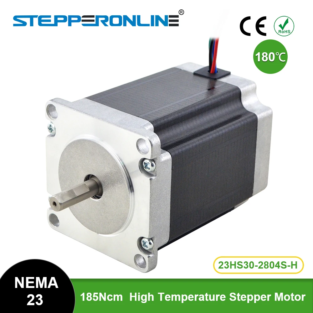 

High Temperature Nema 23 Stepper Motor 1.85Nm/256.9oz.in 2.81A 4-lead Insulation Class H 180℃ for CNC Extruder 3D Printer