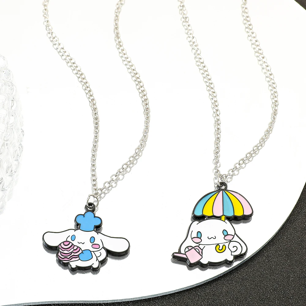 Sanrio Cinnamoroll Necklace kawaii Sweet Cartoon Cinnamoroll Pendant Necklace Student Birthday Party Jewelry Accessories