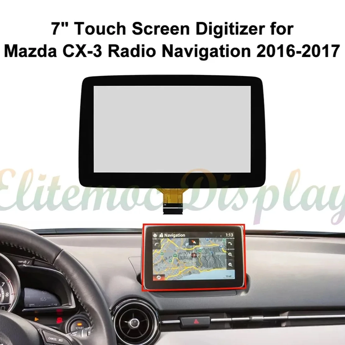 

Дигитайзер сенсорного экрана 7 дюймов для Mazda 3 CX-3 MX-5 2014-2016, замена навигации BHP1611J0D