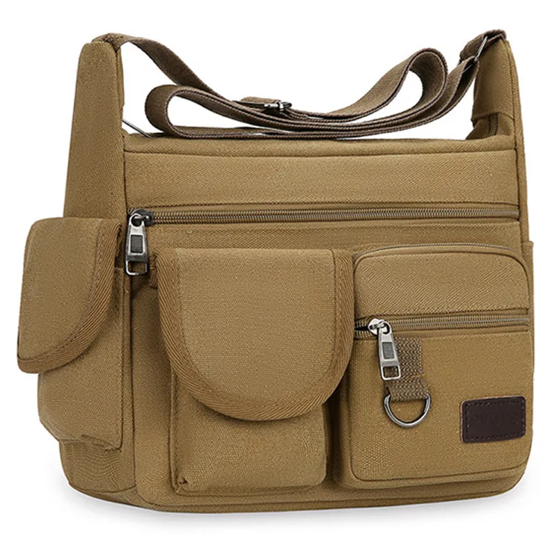 Large Capacity Crossbody Shoulder Bag Business Messenger Canvas Bag Casual Men's Satchel Express Backpacks