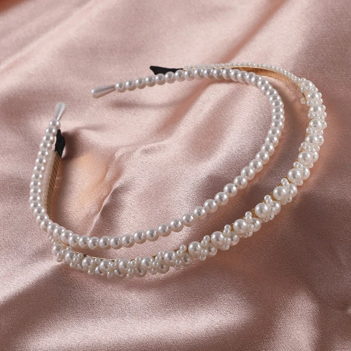 1/2Pcs Fashion Pearl Headbands for Women Girls Simple Hair Bands Rose Flower Hairband Elegant Hairhoop Hair Accessories Headwear