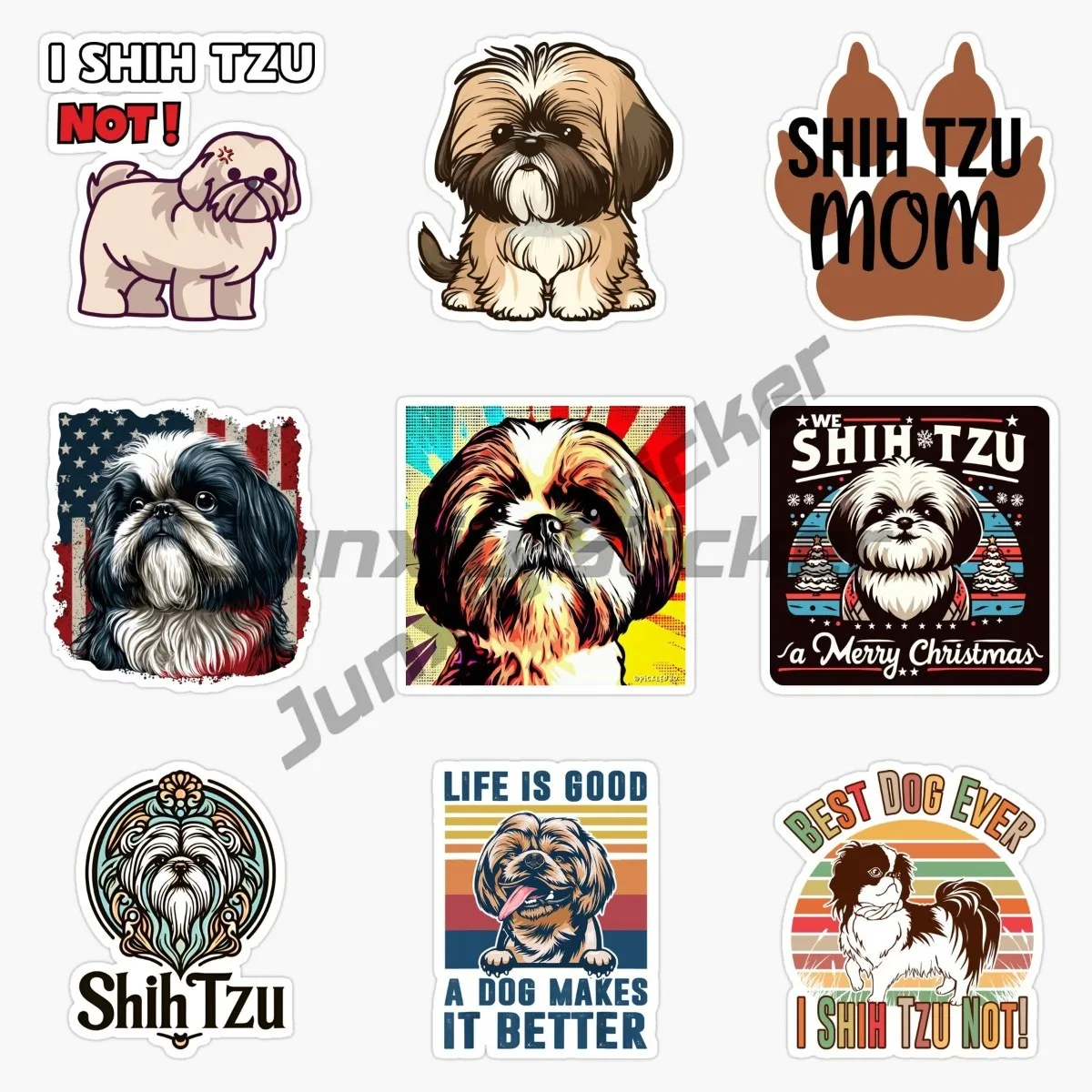 I Love My Shih Tzu Dog Car Stickers for Background Decor Room Water Bottles Decorations Bumper Window Decal Decor