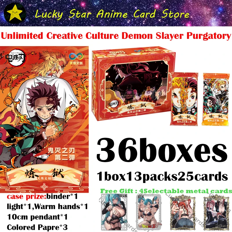 Demon Slayer Collection Cards Purgatory Unlimited Cultural Creativity Booster Box Rare Anime Playing Party Board Game Toys Gifts