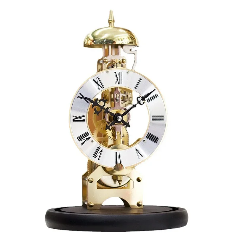 Retro Mechanical Table Clocks Aesthetic Metal Desk Clocks Rotary Gear Large Living Room Office Desk Vintage Decoration Home