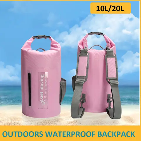 10L/20L 탄소 섬유 방수 드라이 백, 휴대용 버킷 백, 방수 가방, 해변 표류 수영 가방, 야외 배낭