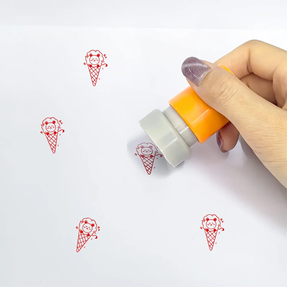 1 Ice Cream Bear Pattern Seal Class Reward Learning Activity Prizes Interesting Seal Automatic Ink Filling Seal Behavior Seal