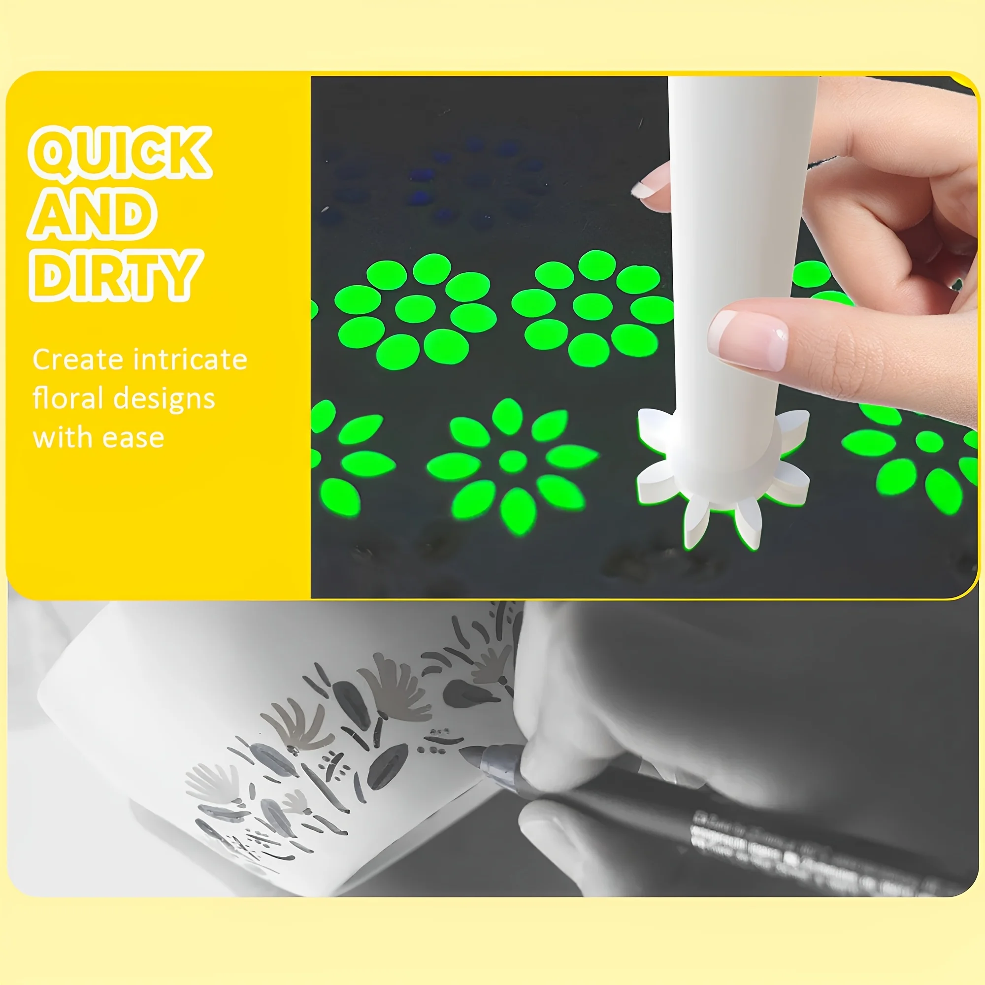 5PCS Shaped Dual-End Mandala Dot Brushes for Rock Painting, Embossing, Clay & DIY Crafts