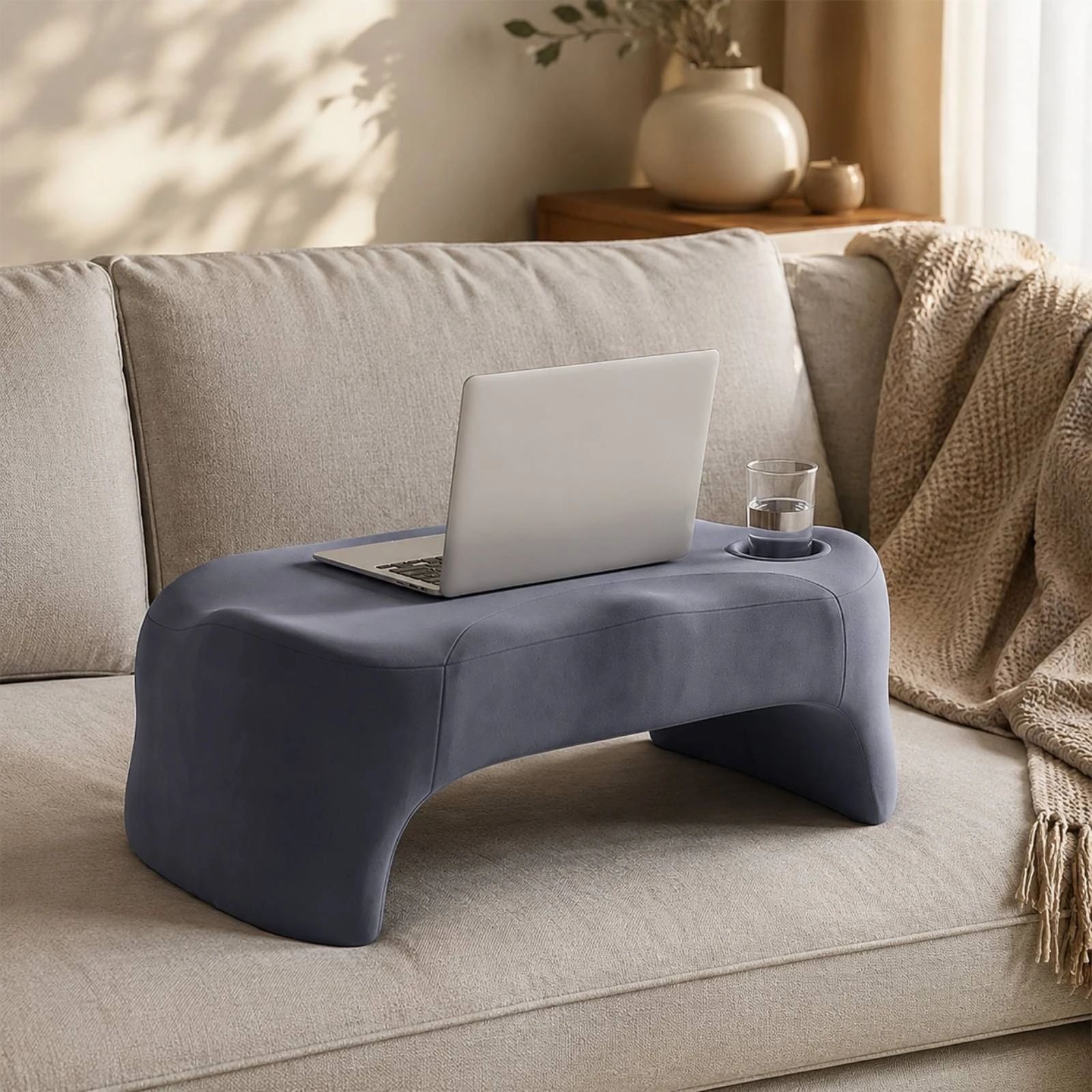Reading Pillow with Cup Holder Structured Reading Support Pillow Ergonomic Multifunctional for Readers, Office, Bed