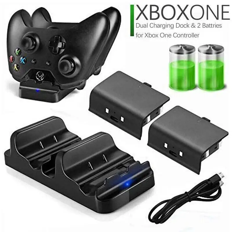 

Dual Charging Station Display Controller Charger Dock +2 Rechargeable Battery For XBOX ONE Wireless Game Controller Charging Kit