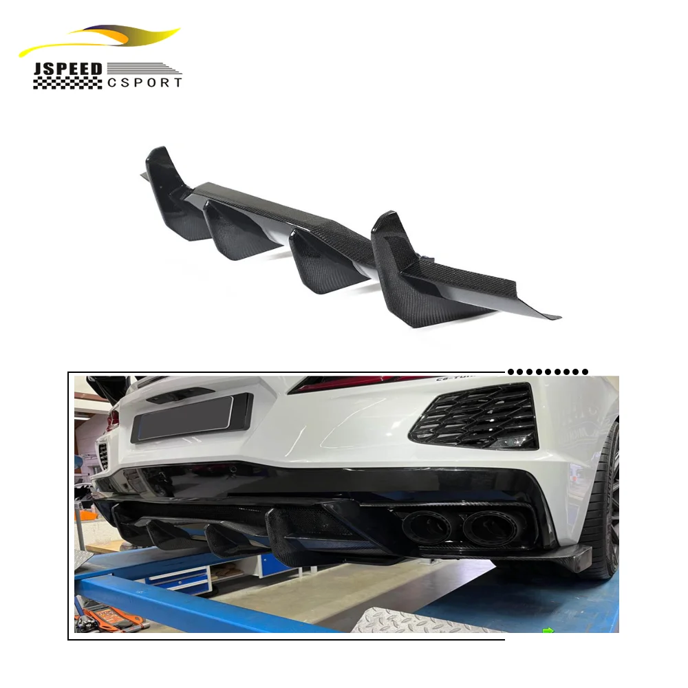 

Подходит для Chevrolet Corvette Stingray Convertible 2020-2021, диффузор заднего бампера из углеродного волокна C8
