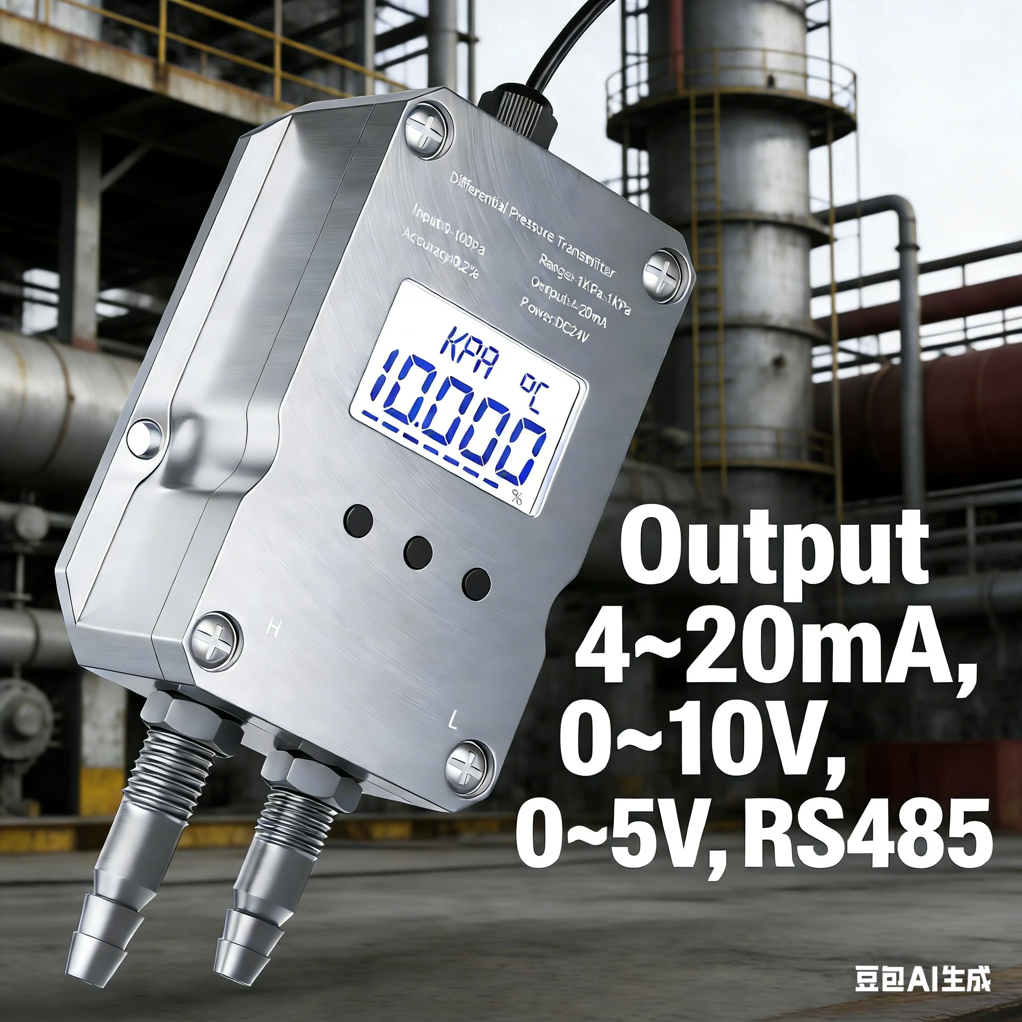 空気差圧トランスミッタ-4-20ma-5v-10v-rs485-出力ファン-ダクト差圧炉-負圧センサー