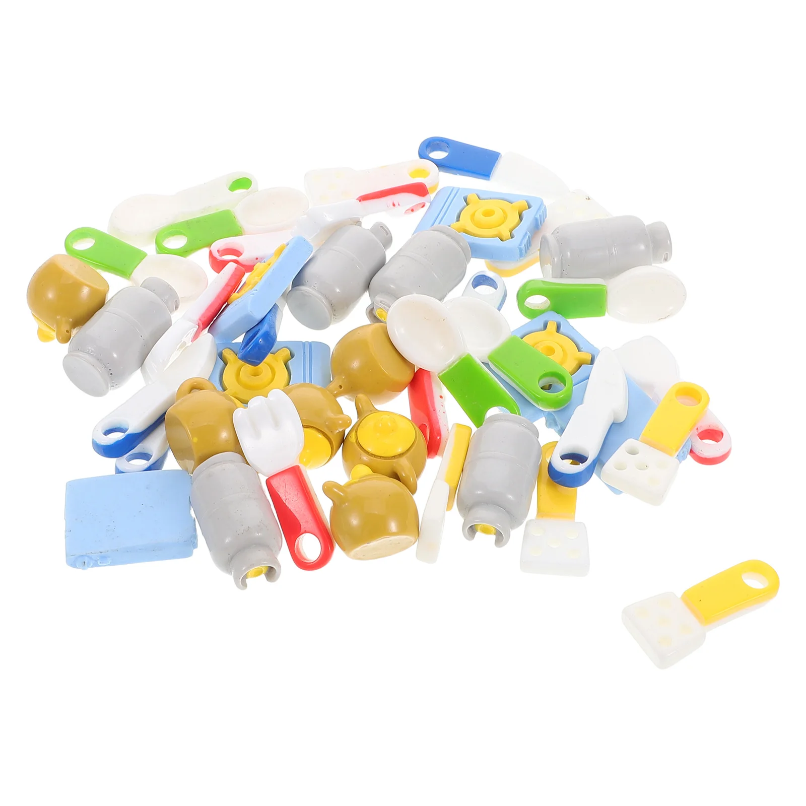 6 セットドールハウスおもちゃミニキッチンセットリアルなふり樹脂調理器具互換性装飾家具飾り