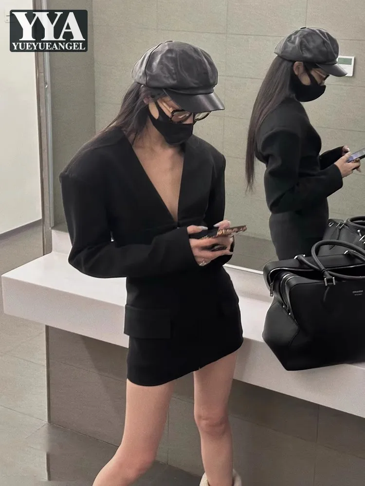 

Ladies Elegant Bodycon Dress Shoulder Paded V Neck Zipper Spring Autumn Fashion Star Style Dresses 2025 Hot Sale Sexy Mini Dress