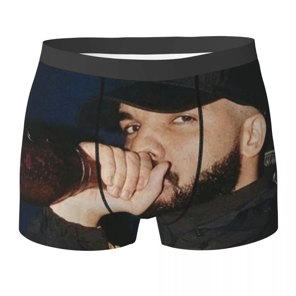 Drake Party Pooper Rapper Beer Underwear sing microphone lover music cool Males Boxer Brief Funny Boxer Shorts Hot Salses