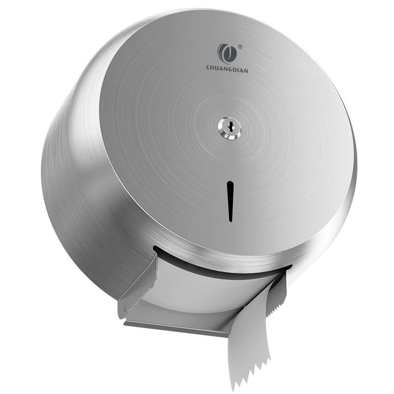 Stainless Steel Wall Mount Jumbo Roll Paper Dispenser Round Kitchen Paper Holder Toilet Paper Towel Holder for Bathroom Restroom