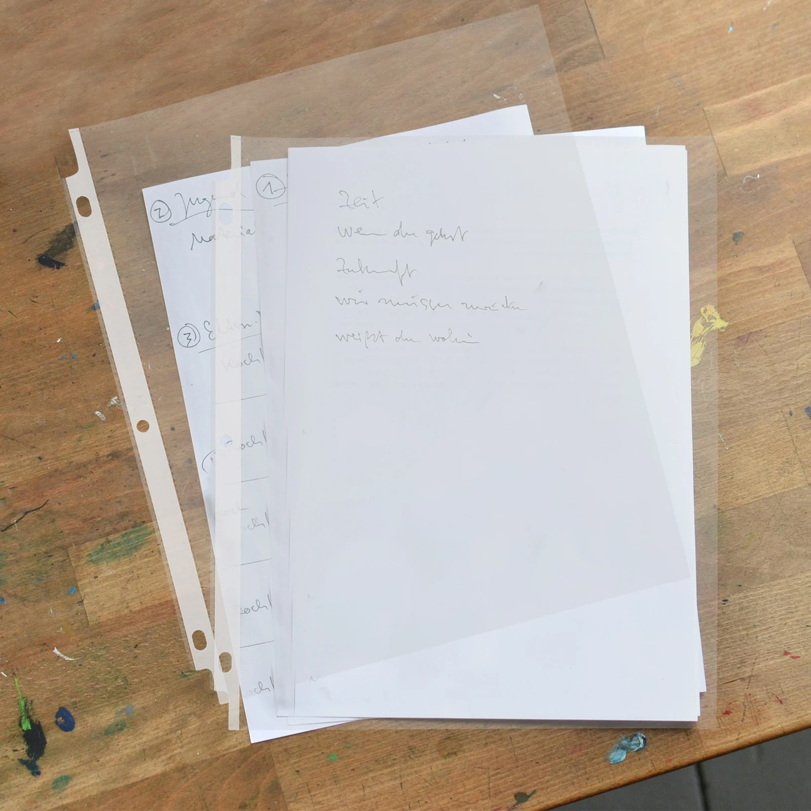 

50pcs File Folder Sheet Protectors Heavy Duty Clear Plastic Page Protectors Bulk Punched Pocket Binder Sleeves A4