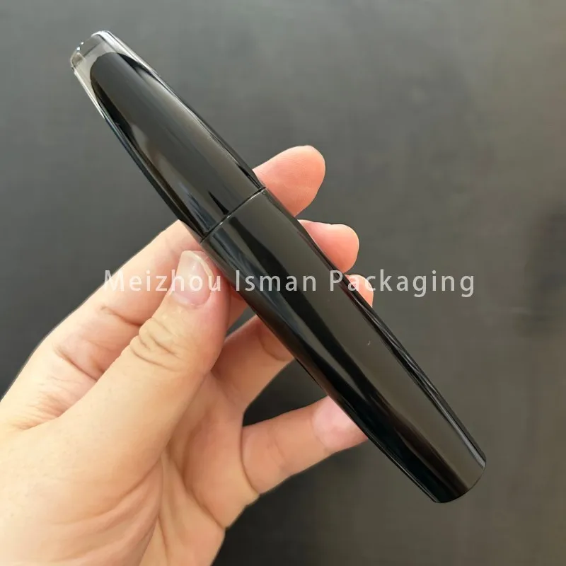 50 szt. Unikalne pojemniki na błyszczyk w kształcie stożka PET, przezroczyste, kryształowe, czarne aplikatory, puste butelki na tusz do rzęs, tubki na błyszczyk 4 ml 16 ml