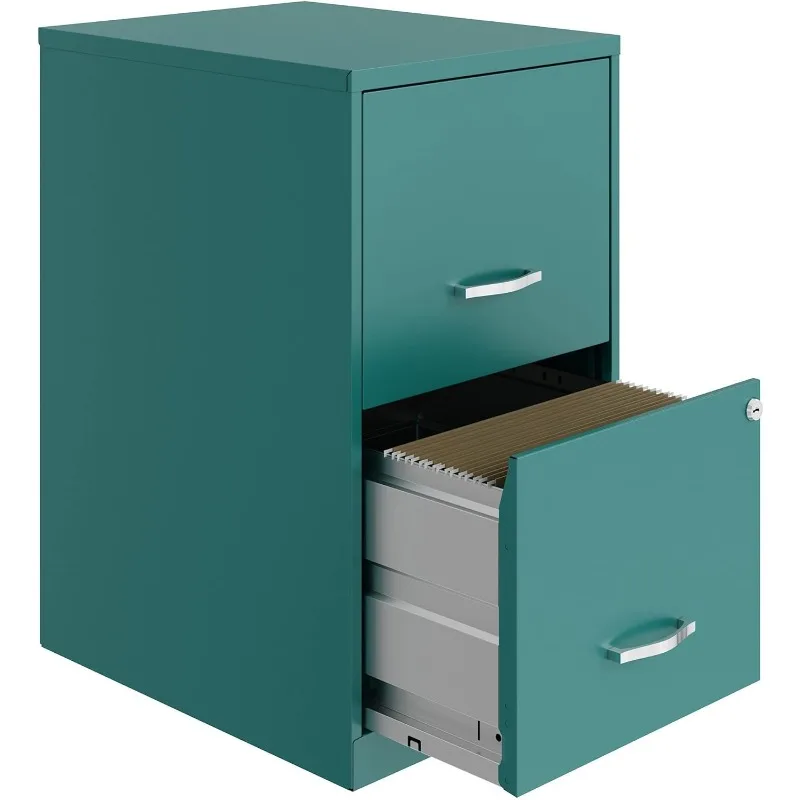 

2-Drawer File Cabinet, 14.2" X 18" X 24.5", Teal
