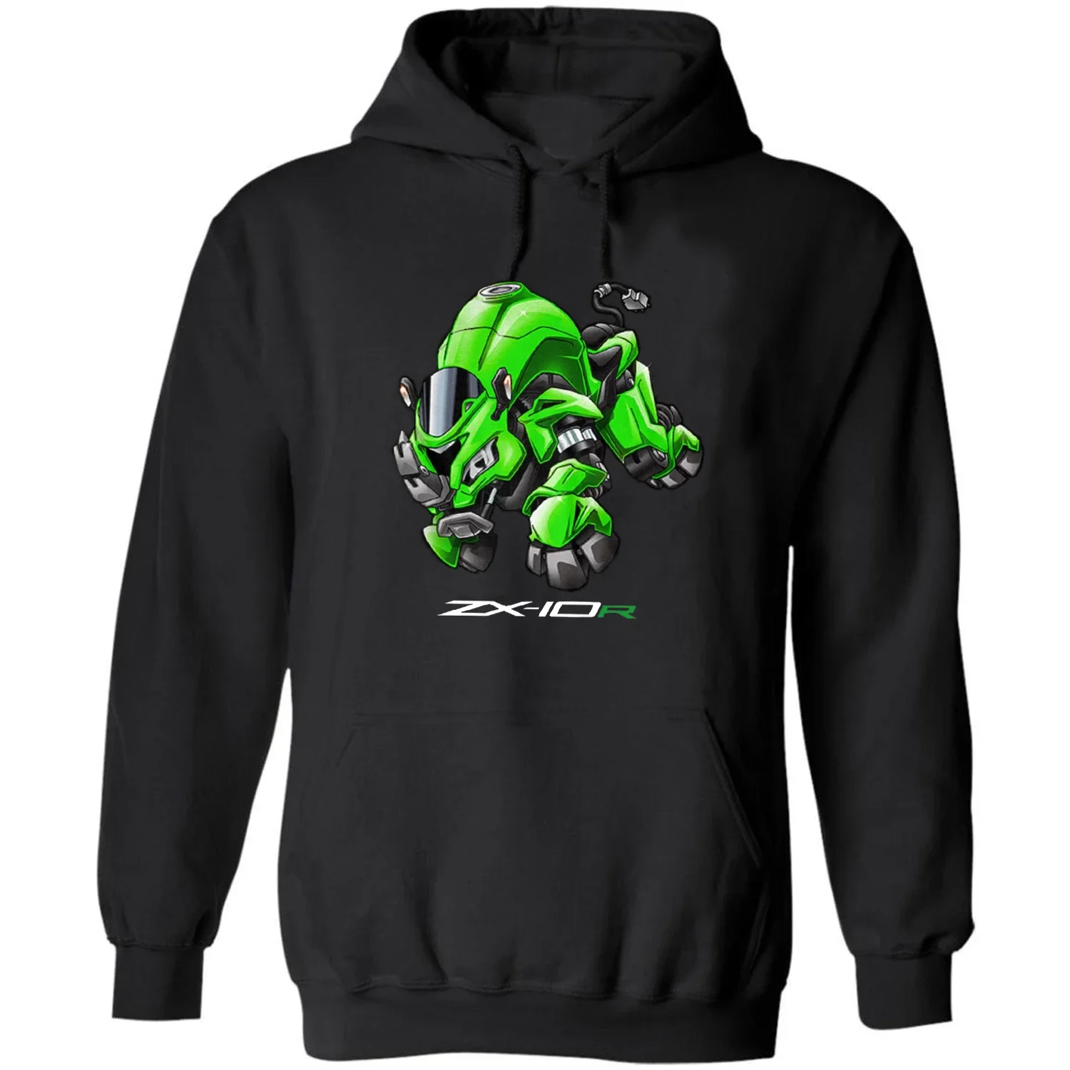 Classic Japanese Motorcycle ZX-10R Rhino Inspiration Pullover Hoodie 100% Cotton Casual Mens Sweatshirt Fashion Rider Streetwear