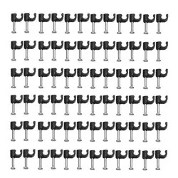 Clip de plástico para cables, organizador de escritorio para sujetar cables, fijador de amarre de línea telefónica, abrazadera de pared, color negro, 100 piezas