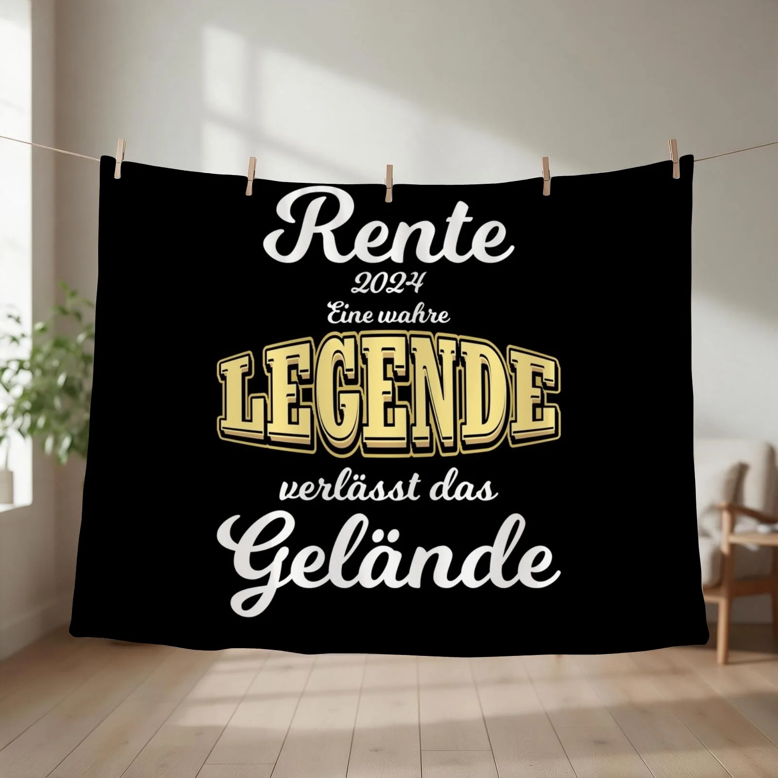 Pension 2024, funny gift idea, funny saying about the start of retirement Throw Blanket