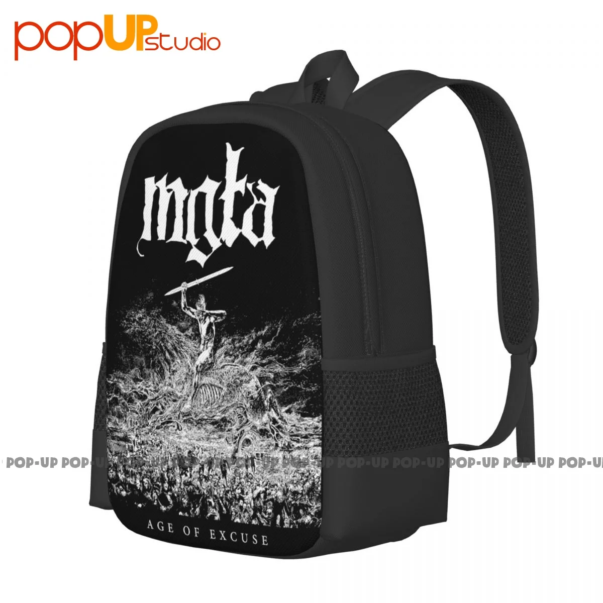 Mgla Age Of Excuse Black Metal Backpack Large Capacity School Creative 3d Printing Riding Backpack