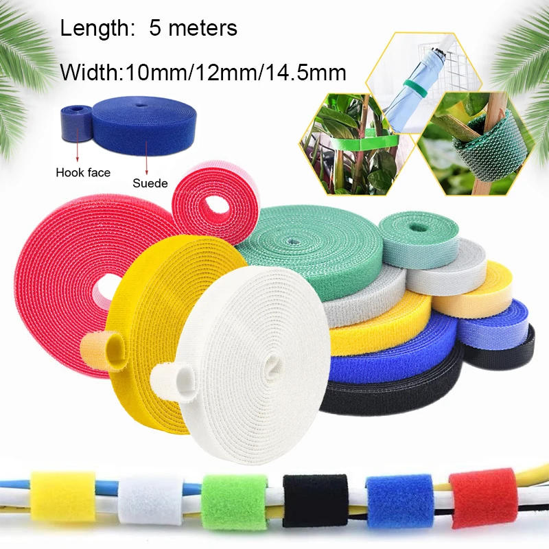 

10/12/14.5mm 5M plant tie nylon plant bandage tape home garden plant shape tape hook loop bamboo rattan winding support fitting