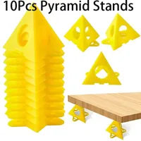 10pcs Pyramid Paint Stands Set Mini Triangle Stands Triangle Paint Pads Feet Canvas Cabinet Doors Painting Pad Woodworking Tool