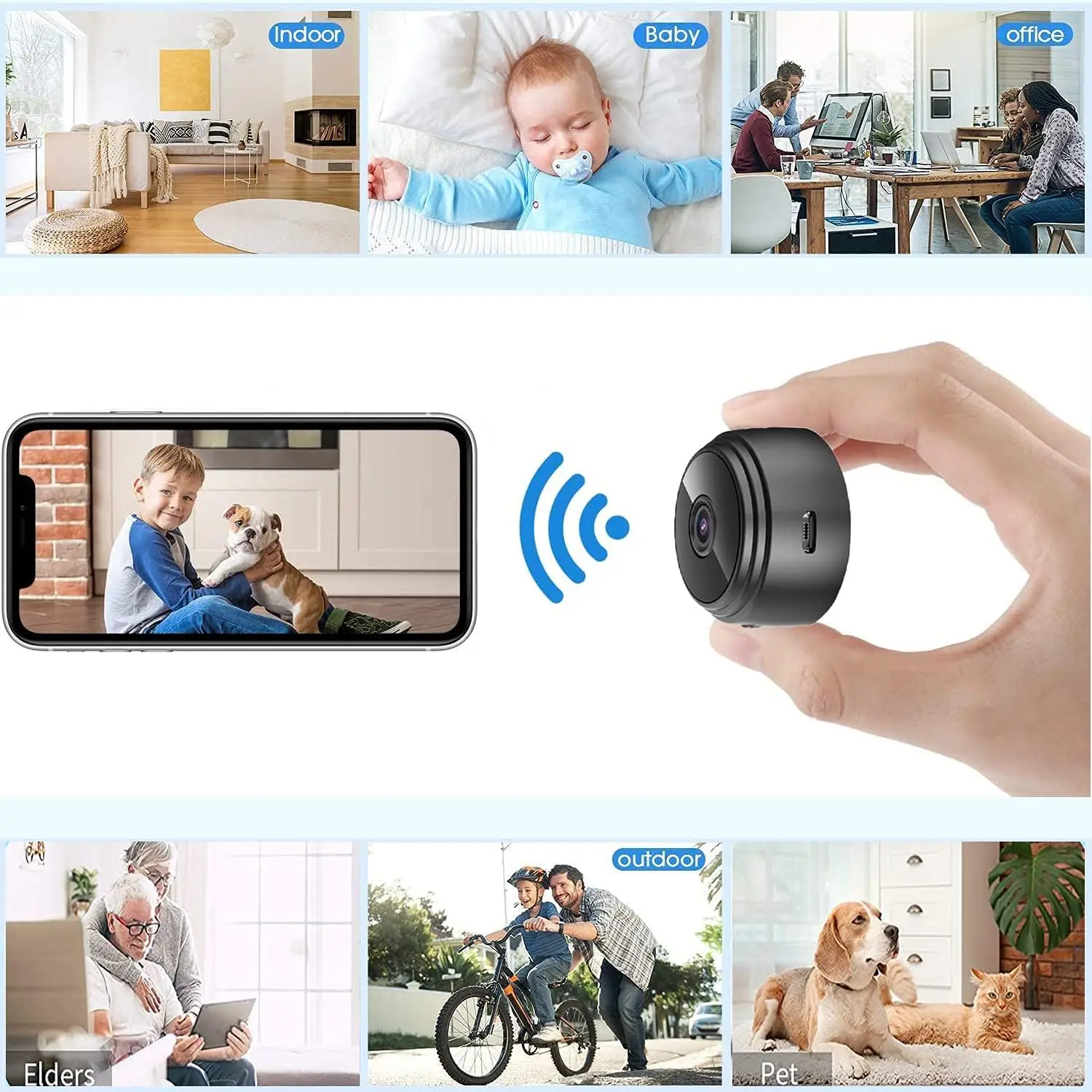 Mini Hidden Spy Camera Motion Detection Wireless WiFi Camera Night Vision HD 1080P,Nanny Cam forHome SecuritySurveillance Camera