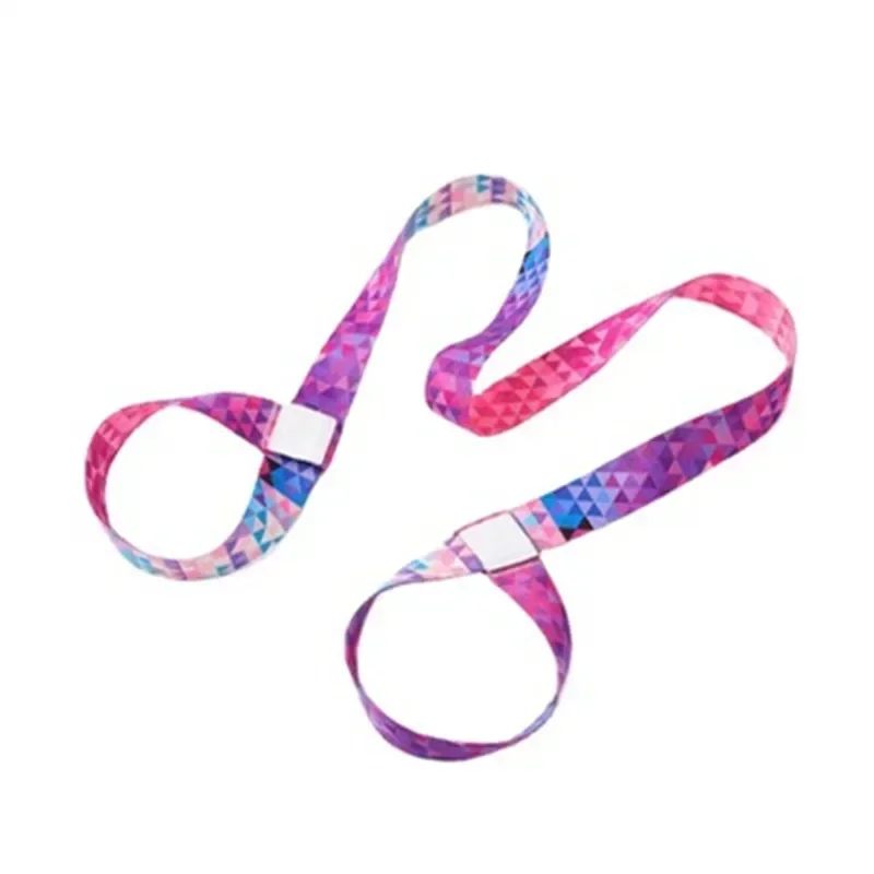 Nylon Colorful Straps Yoga Mat Strap Belt Adjustable Sports Sling Shoulder Carry Strap Belt Exercise Stretch Elastic Yoga Belt
