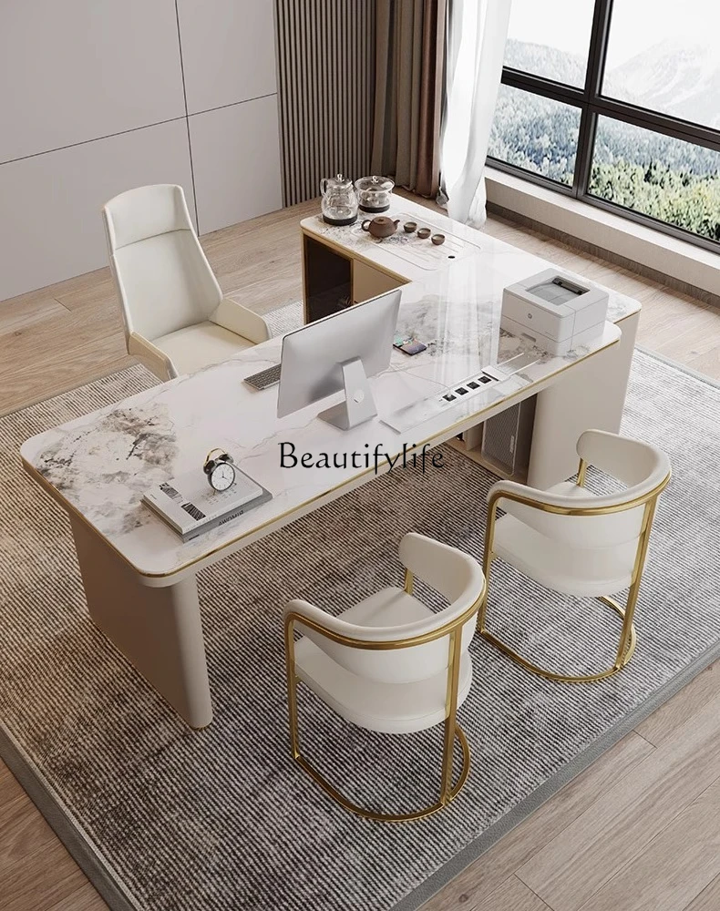 

- *Легкая роскошная каменная плита, современный дом с чайным столиком, офисный чайный столик для босса, встроенный двойного назначения