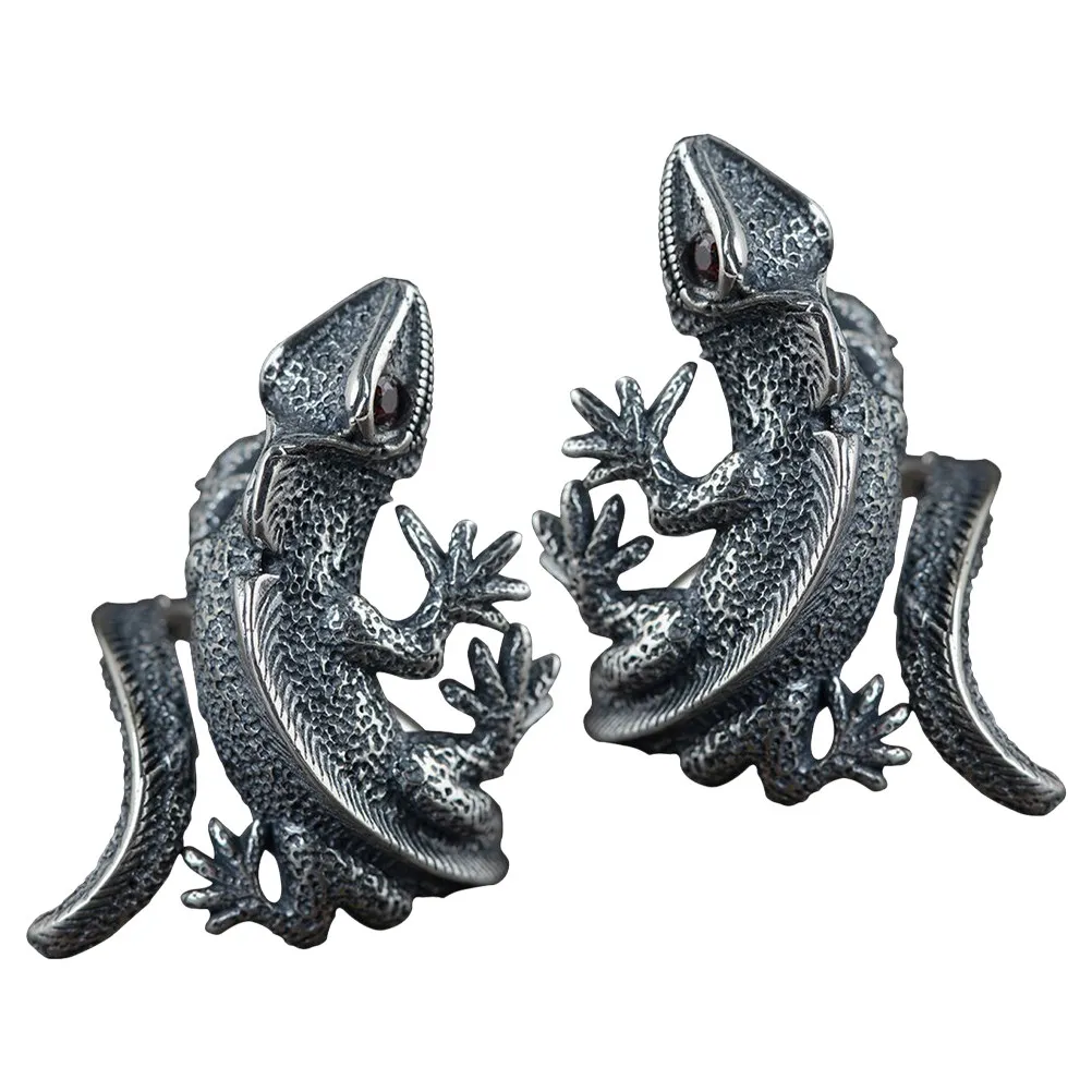 2Pcs Retro Lizard Rings Vintage Adjustable Animal Rings for Men Boys Teen Goth Punk Fashion Jewelry Coffin Ring