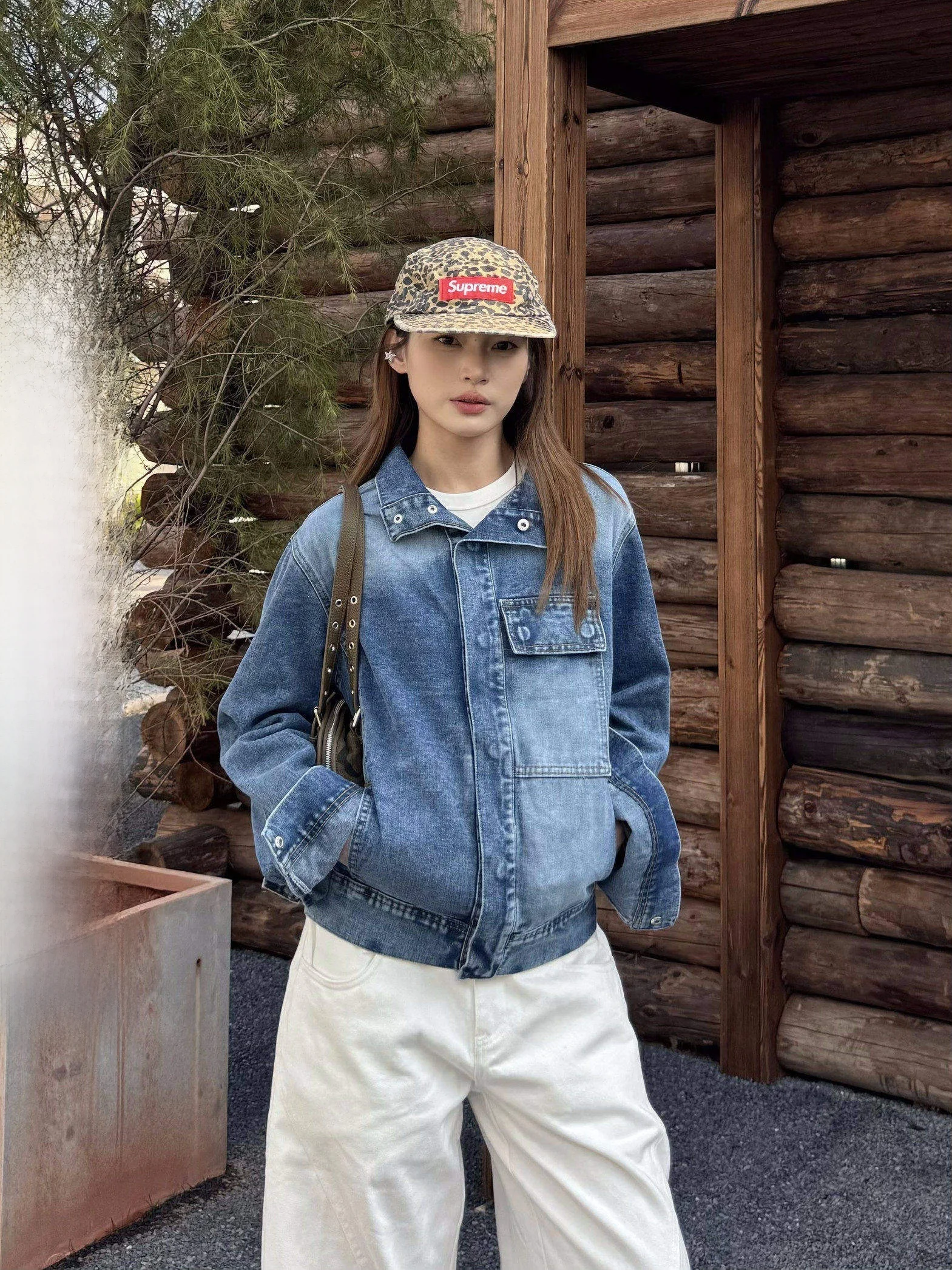 

XFX American Retro Waed Denim Jaet Women's Casual Open Cardigan High Street Small ence Trendy Top Cotton Loose Fit