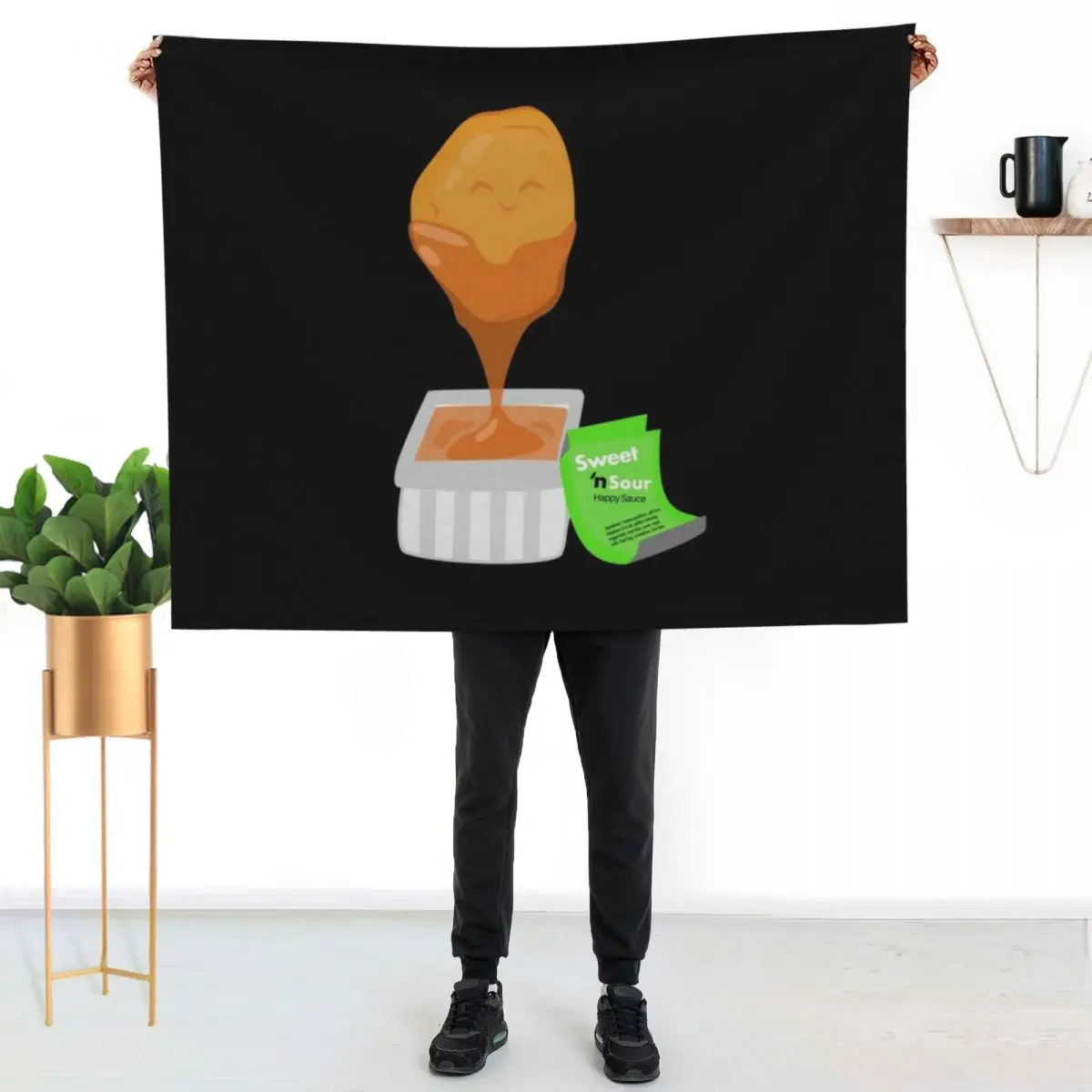 

Chicken nugget sweet n sour sauce Throw Blanket Anti Shedding Soft Fuzzy Blanket for Home