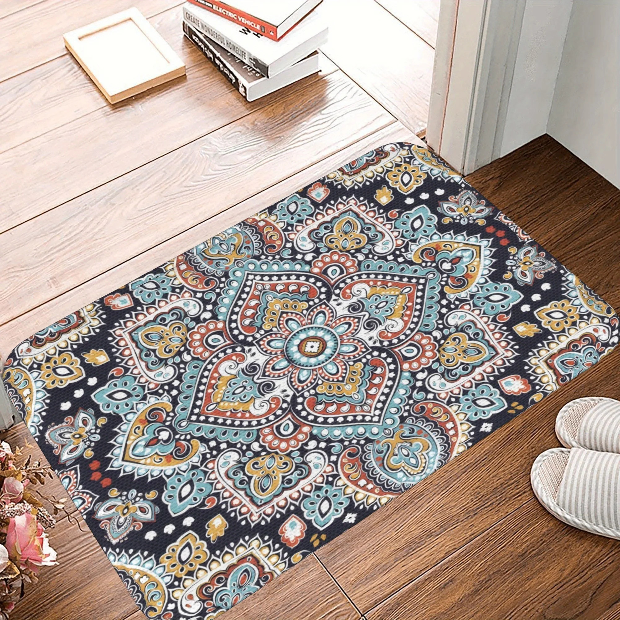 

1PC Bohe Styles Pattern Kitchen Rug Non-Slip Door Mat Pop design Bathroom Rug Bath Mat Carpet for Home Sink Laundry Decor